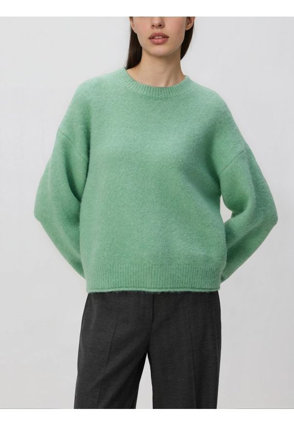 Reserved - Sweter z dodatkiem wełny - jasnoturkusowy. Kolor: turkusowy. Materiał: wełna