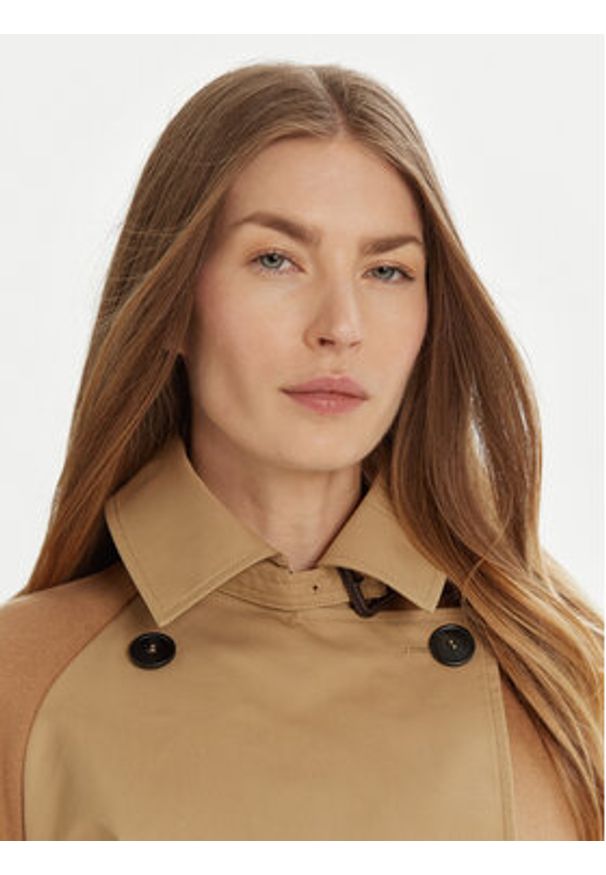 Weekend Max Mara Trencz Bazar 2515081041 Beżowy Relaxed Fit. Kolor: beżowy. Materiał: syntetyk, bawełna
