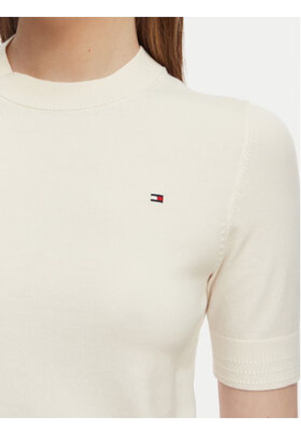 TOMMY HILFIGER - Tommy Hilfiger T-Shirt WW0WW49705 Żółty Slim Fit. Kolor: żółty. Materiał: syntetyk