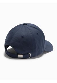 Ombre Clothing - Męska czapka bejsbolówka z logo – granatowa V1. Kolor: niebieski. Materiał: tkanina, bawełna. Wzór: ze splotem, nadruk. Styl: klasyczny, casual #4