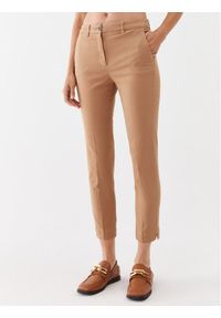 Marella Spodnie materiałowe Rapid 2331361237200 Brązowy Regular Fit. Kolor: brązowy. Materiał: materiał, bawełna #1