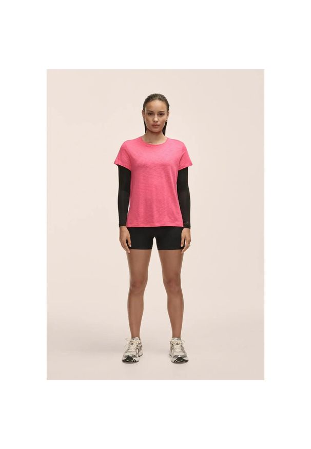 CASALL - Koszulka Damska Sportowa Casall Soft Texture Tee Lekka Treningowa. Kolor: różowy. Sport: joga i pilates