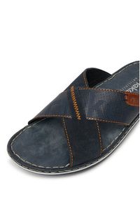 Rieker Klapki 21098-14 Granatowy. Kolor: niebieski. Materiał: zamsz, skóra #4