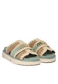 Mou Klapki MU.SW461014A Kolorowy. Materiał: skóra, zamsz. Wzór: kolorowy #5