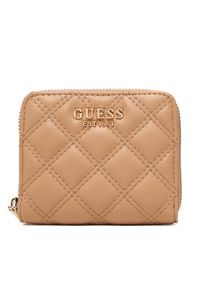 Guess Mały Portfel Damski Guilly II Sgl SWQG96 73137 Beżowy. Kolor: beżowy. Materiał: skóra