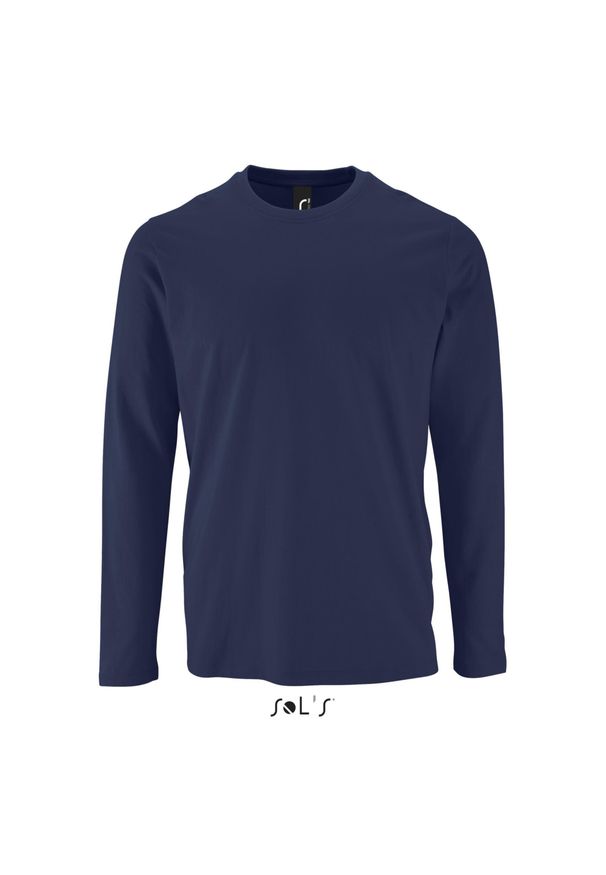 SOL'S - Koszulka Sol's Imperial Lsl. Okazja: na co dzień. Kolor: niebieski. Długość rękawa: długi rękaw. Styl: elegancki, casual