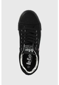 Lee Cooper tenisówki damskie kolor czarny. Nosek buta: okrągły. Zapięcie: sznurówki. Kolor: czarny. Materiał: guma