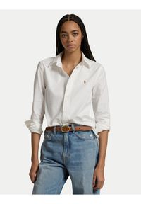 Polo Ralph Lauren Koszula 211941520002 Biały Slim Fit. Typ kołnierza: polo. Kolor: biały. Materiał: bawełna #1