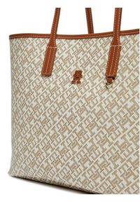 TOMMY HILFIGER - Tommy Hilfiger Torebka Th Monoplay Leather Tote AW0AW17379 Écru. Materiał: skórzane #4