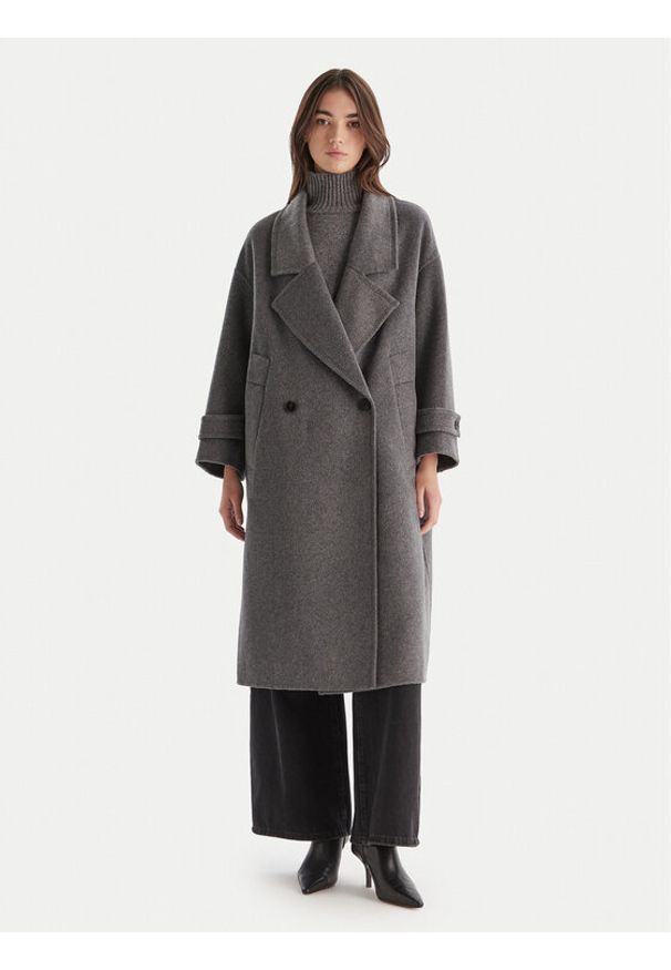 ViCOLO Płaszcz wełniany TF0050 Szary Regular Fit. Kolor: szary. Materiał: syntetyk