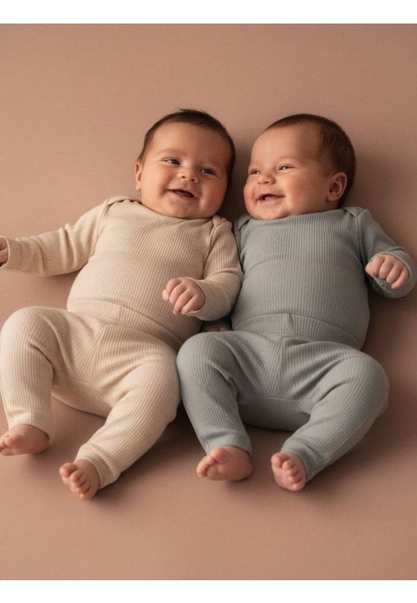 Sinsay - Prążkowane legginsy 2 pack - szary. Kolor: szary. Materiał: prążkowany