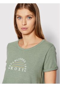 Roxy T-Shirt Oceanaholic ERJZT05354 Zielony Regular Fit. Kolor: zielony. Materiał: syntetyk