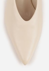 Renee - Beżowe Czółenka Sandały Vices na Kaczuszce Typu Slingback Liluriela. Okazja: na co dzień. Kolor: beżowy. Wzór: kwiaty. Sezon: lato. Obcas: na szpilce. Styl: casual, elegancki. Wysokość obcasa: średni #5