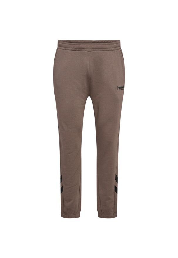 Spodnie dresowe plus Hummel Legacy. Kolor: brązowy. Materiał: dresówka. Sport: fitness, bieganie