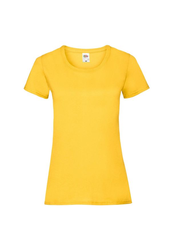 FRUIT OF THE LOOM - Koszulka Damska Valueweight. Kolor: żółty, wielokolorowy, pomarańczowy. Sport: turystyka piesza