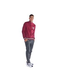 LEONE 1947 APPAREL - Męski dres College ze stójką i zamkiem błyskawicznym. Kolor: czerwony. Materiał: dresówka. Sport: fitness