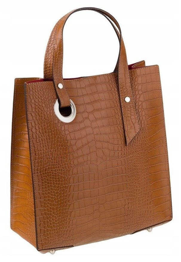 Torebka damska camel ROVICKY TWR-101 TAN. Kolor: brązowy. Materiał: skórzane. Styl: klasyczny
