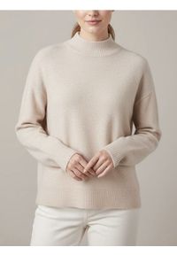 Sinsay - Sweter z półgolfem i długim rękawem z domieszką wełny - beżowy. Kolor: beżowy. Materiał: wełna. Długość rękawa: długi rękaw. Długość: długie #1