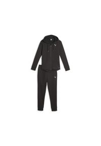 Dres Puma Classics Hooded FL Tracksuit, Kobiety. Kolor: czarny. Materiał: dresówka #1