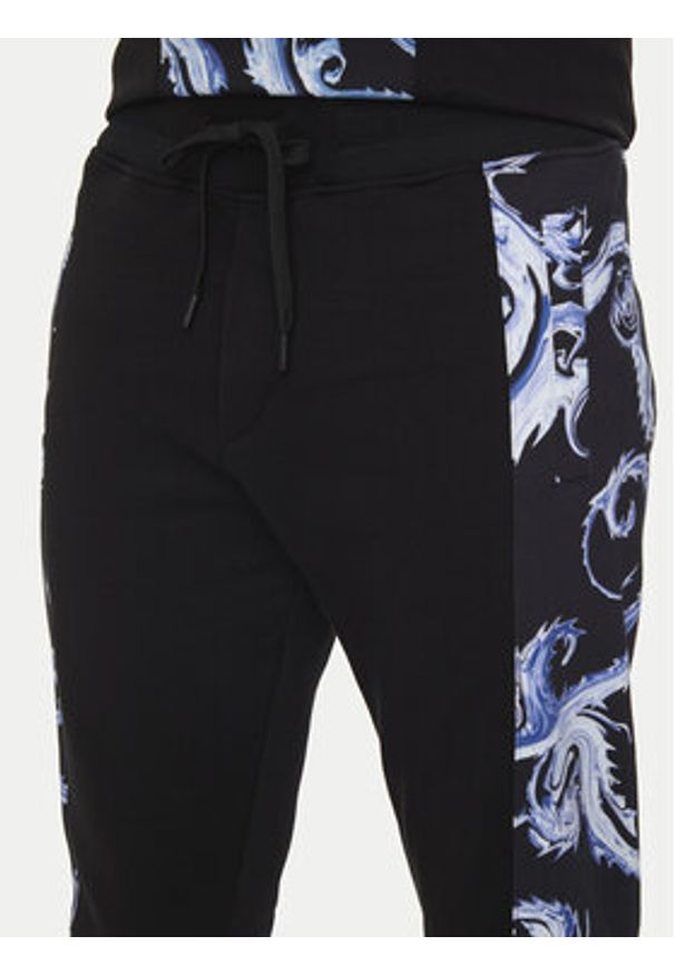 Versace Jeans Couture Spodnie dresowe 77GAA3C0 FS161 Czarny Regular Fit. Kolor: czarny. Materiał: bawełna