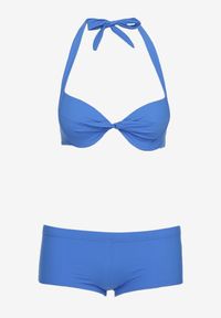 Renee - Niebieskie Dwuczęściowy Komplet Bikini Zureviana. Kolor: niebieski. Wzór: aplikacja