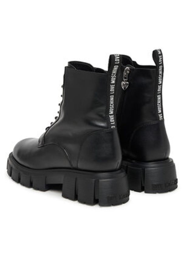 Love Moschino - LOVE MOSCHINO Trzewiki JA24085G0NIA000A Czarny. Kolor: czarny. Materiał: skóra