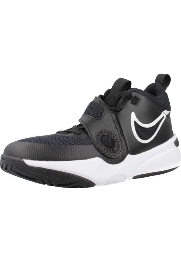 Buty koszykarskie dla dzieci Nike Team Hustle D 11 Jr. Zapięcie: rzepy. Kolor: czarny. Materiał: guma, materiał, tkanina, syntetyk. Szerokość cholewki: normalna