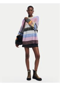 Desigual Sweter Moncton 24WWJF28 Kolorowy Regular Fit. Materiał: syntetyk. Wzór: kolorowy #3