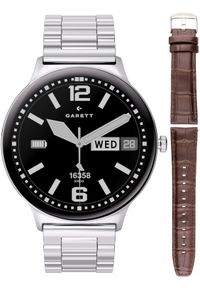 GARETT - Smartwatch Garett Smartwatch męski Garett 5904238487563 srebrny bransoleta. Rodzaj zegarka: smartwatch. Kolor: srebrny #1