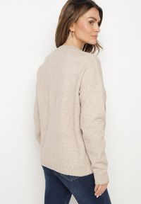 Born2be - Brązowy Sweter Ozdobiony Haftowanym Wzorem Inadrea. Okazja: na co dzień. Kolor: beżowy. Materiał: jeans. Długość rękawa: długi rękaw. Długość: długie. Wzór: haft, aplikacja. Styl: klasyczny, casual, elegancki #6