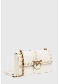 Pinko torebka skórzana kolor biały. Kolor: biały. Materiał: skórzane. Rodzaj torebki: na ramię #4