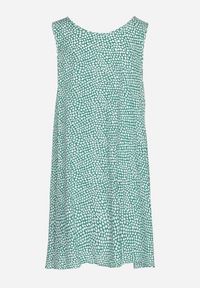 Born2be - Zielona Bawełniana Rozkloszowana Sukienka Ozdobiona Kwiatami i Guzikami Lisavella. Okazja: na spacer, na co dzień. Kolor: zielony. Materiał: bawełna. Wzór: kwiaty, aplikacja. Sezon: lato. Styl: elegancki, casual, klasyczny #5