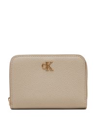 Calvin Klein Mały Portfel Damski Minimal Monogrm Lthr Med Flap Zi LV04F1064G Brązowy. Kolor: brązowy. Materiał: skóra