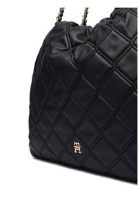 TOMMY HILFIGER - Tommy Hilfiger Torebka Th Feminine Tote AW0AW18719 Czarny. Kolor: czarny. Materiał: skórzane #4