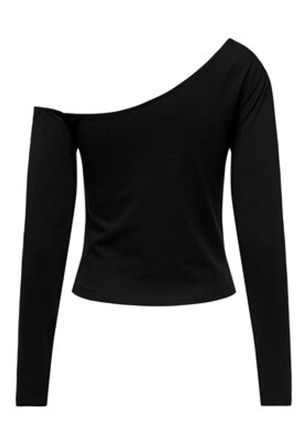 only - ONLY Bluzka Live Love 15344398 Czarny Slim Fit. Kolor: czarny. Materiał: bawełna