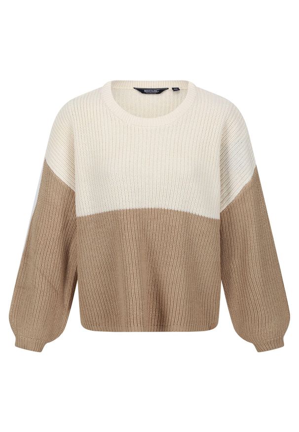 Regatta - Sweter Damski Dzianinowa Kamaria. Kolor: beżowy, wielokolorowy, biały. Materiał: dzianina. Sport: turystyka piesza