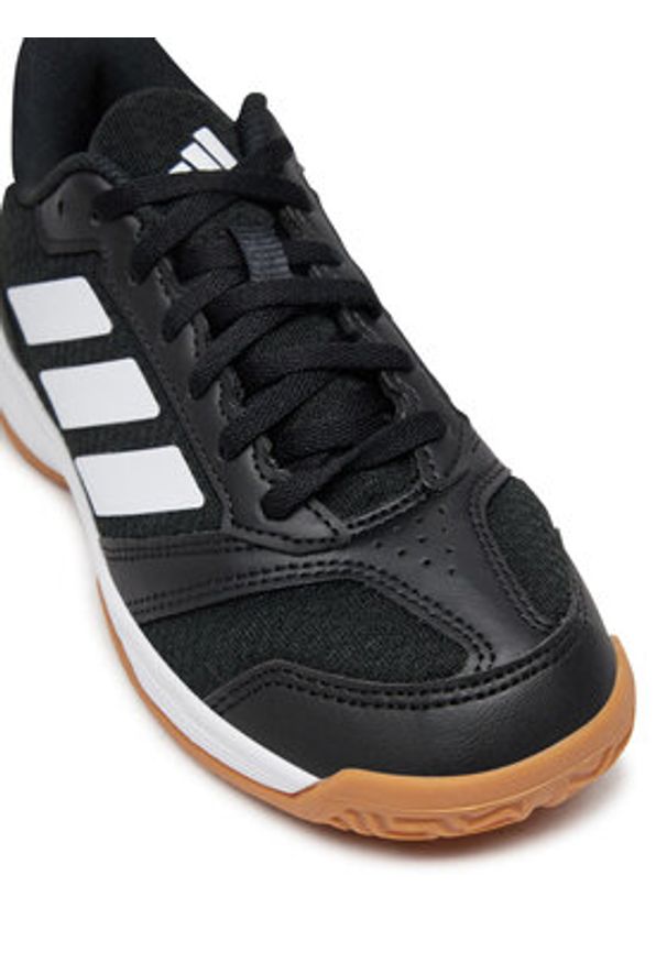 Adidas - adidas Buty halowe Ligra 8 Indoor Shoes Kids JR0744 Czarny. Kolor: czarny. Materiał: materiał