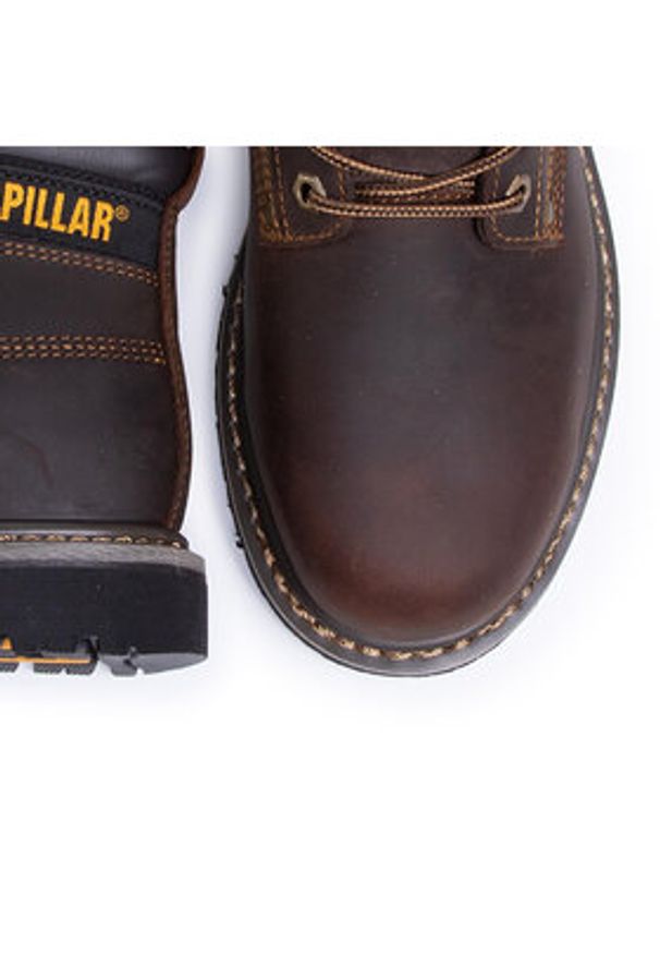 CAT Footwear Trapery Powerplant S3 Hro P724629 Brązowy. Kolor: brązowy. Materiał: nubuk, skóra