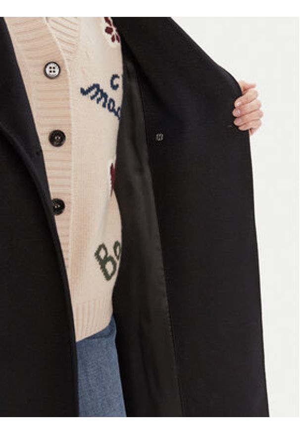 Weekend Max Mara Płaszcz wełniany Resina 2525016031 Czarny Regular Fit. Kolor: czarny. Materiał: wełna