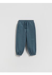 Reserved - Ocieplane spodnie jogger - granatowy. Kolor: niebieski. Materiał: dzianina, bawełna
