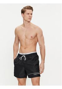 Calvin Klein Swimwear Szorty kąpielowe KM0KM00957 Czarny Regular Fit. Kolor: czarny. Materiał: syntetyk #3