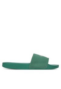 Calvin Klein Jeans Klapki Slide Monologo Cv YM0YM01367 Zielony. Kolor: zielony. Materiał: materiał