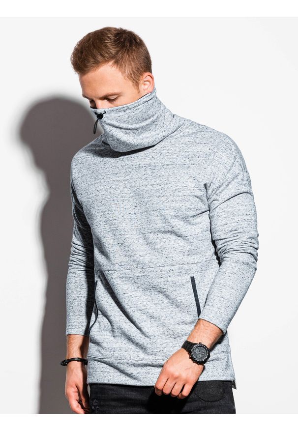 Szara bluza Ombre Clothing ze stójką