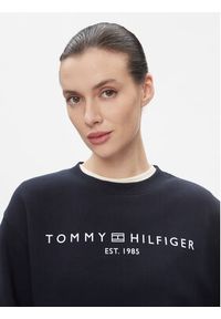 TOMMY HILFIGER - Tommy Hilfiger Bluza Logo WW0WW39791 Niebieski Regular Fit. Kolor: niebieski. Materiał: syntetyk, bawełna #3