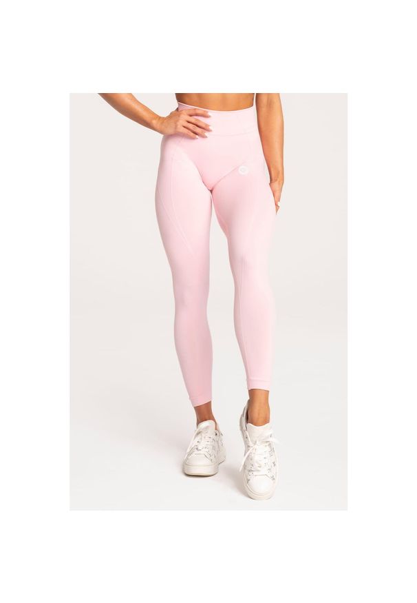 GYM GLAMOUR - Legginsy fitness damskie Gym Glamour basic. Kolor: różowy. Sport: fitness