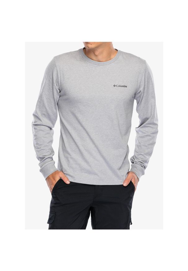 columbia - Longsleeve męski Columbia CSC Seasonal Logo LS Tee. Kolor: szary. Długość rękawa: długi rękaw. Sport: turystyka piesza