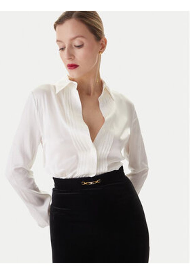 Elisabetta Franchi Sukienka wieczorowa AB-R46-57E2-V100 Biały Regular Fit. Kolor: biały. Materiał: jedwab, syntetyk. Styl: wizytowy