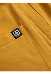 Ombre Clothing - Spodnie męskie dresowe bez ściągacza na nogawce - musztardowe V3 P946 - XXL. Kolor: żółty. Materiał: dresówka #7