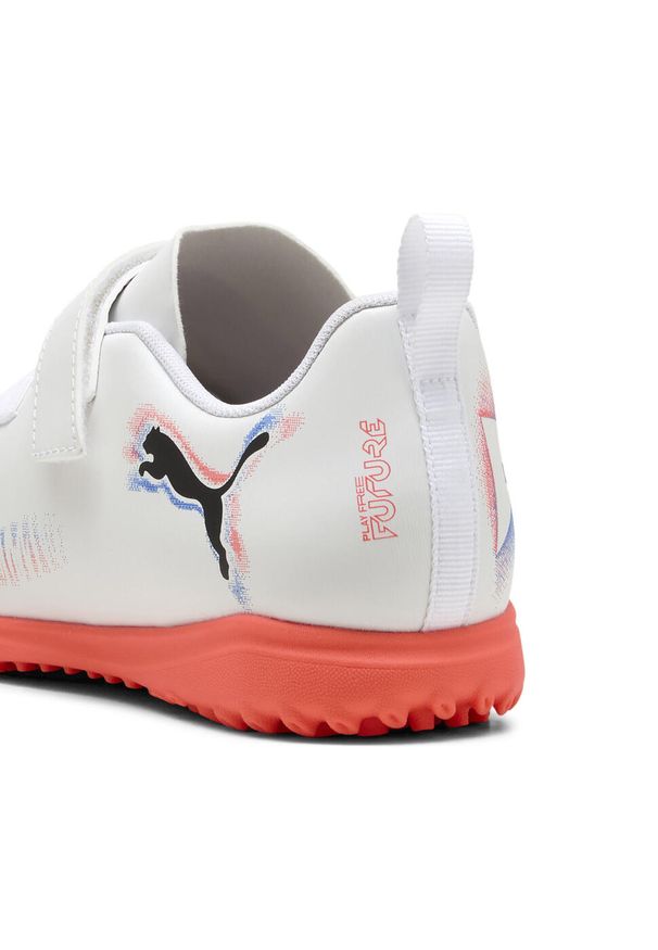 Puma - Młodzieżowe buty piłkarskie FUTURE 8 PLAY TT PUMA White Black Glowing Red. Kolor: czerwony, biały, wielokolorowy, czarny. Sport: piłka nożna