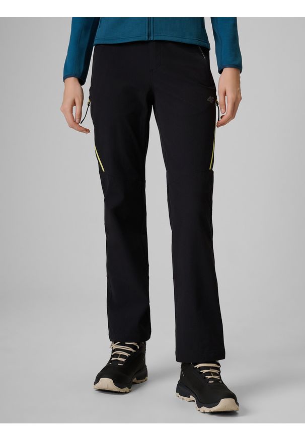 4f - 4F Spodnie trekkingowe szybkoschnące damskie - czarne XL. Kolor: czarny. Materiał: tkanina. Sezon: lato. Sport: turystyka piesza